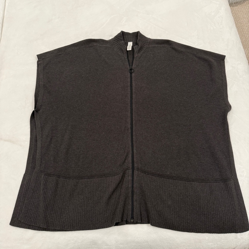 Lululemon Call Me Cozy Wrap Full Zip Women's Heathered Gray One Size Cotton/Yak
